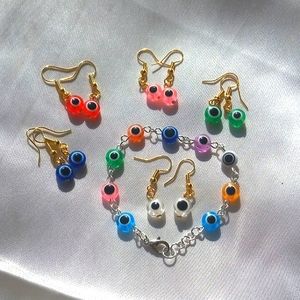 Evil Eye Bracelet & Earring Set!!